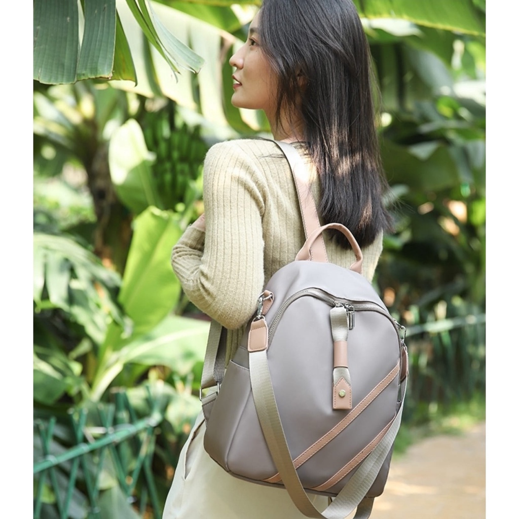 TAS RANSEL WANITA KOREA ANTI AIR GREY IMPORT BACKPACK GENDONG PUNGGUNG CEWEK TA595G2 DANIELE MURAH SEKOLAH KERJA KULIAH FASHION PREMIUM BATAM REMAJA KEKINIAN