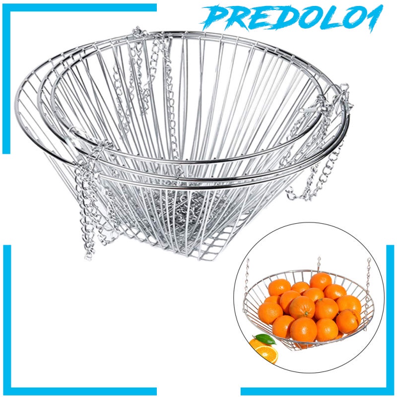 [PREDOLO1] 3-Tier Wire Hanging Fruit Food Basket Home Decor Kitchen Storage Display