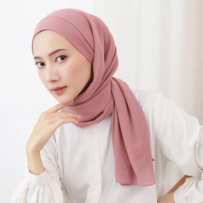 Kerudung pasmina melayu instan Jilbab Ceruty Babydoll Tali Malay Hijab Malaysia Instan Ceruty Shawl