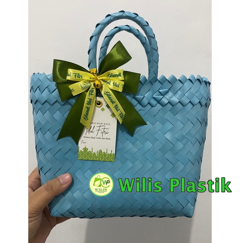 Tas Anyaman Plastik Murah Polos Mini Keranjang Belanja untuk Bingkisan Hampers Souvenir Parcel Pernikahan Ulang Tahun