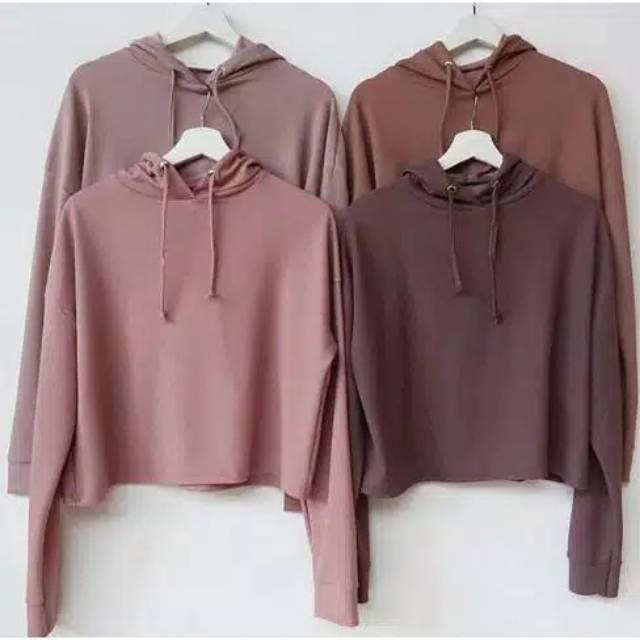 GS- MEIRA HOODIE CROP WANITA / SWEATER WANITA / SWEATER CROP POLOS / SWEATER MURAH