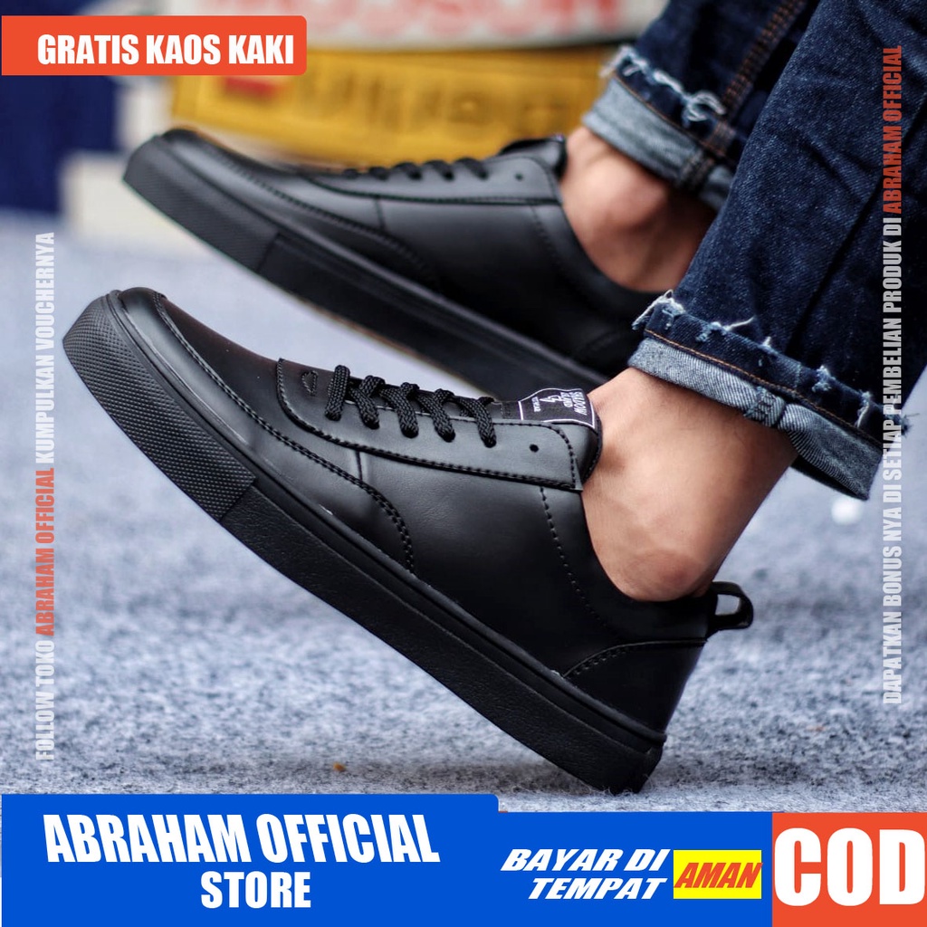 ABRHM X SHDW Sepatu Hitam Pria Kerja