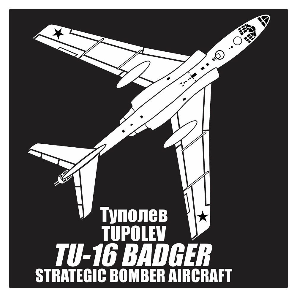 Tupolev Tu-16 Badger Strategic Bomber Aircraft, Cutting Sticker