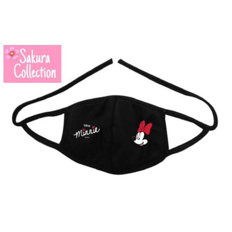 Masker Minnie mouse Disney Kain 3 Lapis / Scuba Anak Dewasa / Earloop