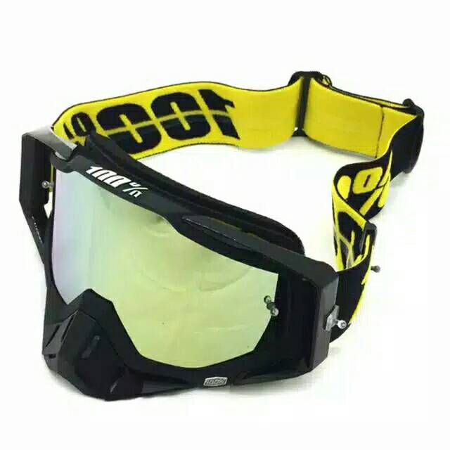 Kacamata cross goggle 100% dua lensa
