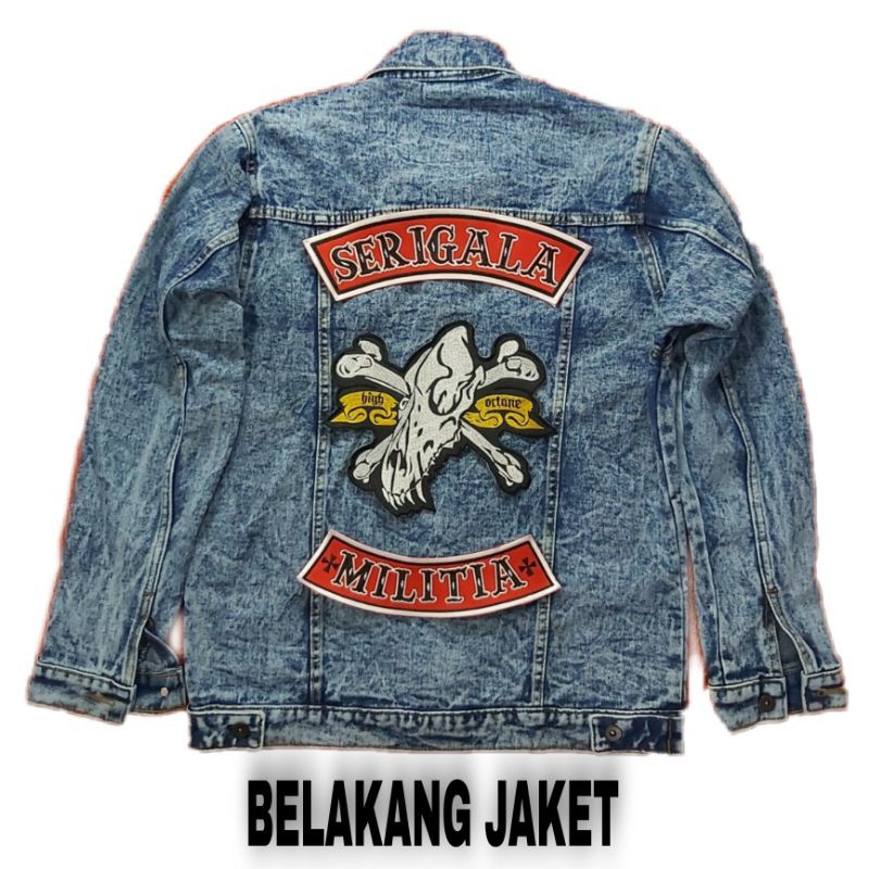 Backpatch Set Serigala Militia Aplikasi Jaket Belakang