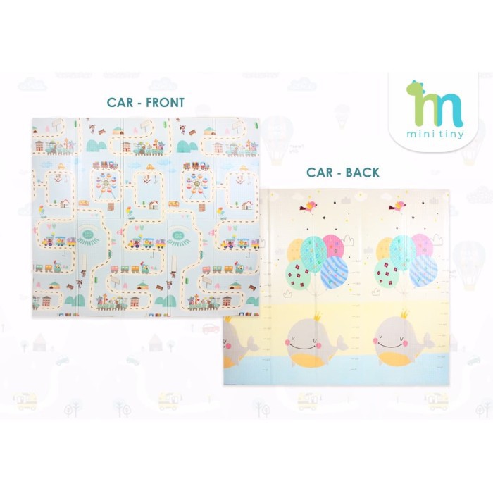 LN025 Playmat Karpet Matras Bayi Lipat Foldable Dua Sisi Mini Tiny Kiddy - Motif D