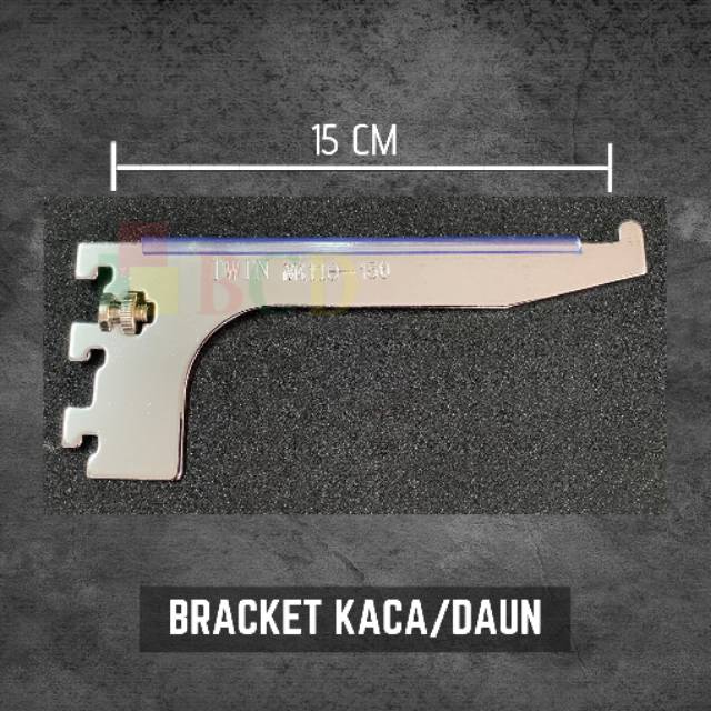 Daun Bracket Kaca Import / Penyangga Display Kaca (15-45 cm)