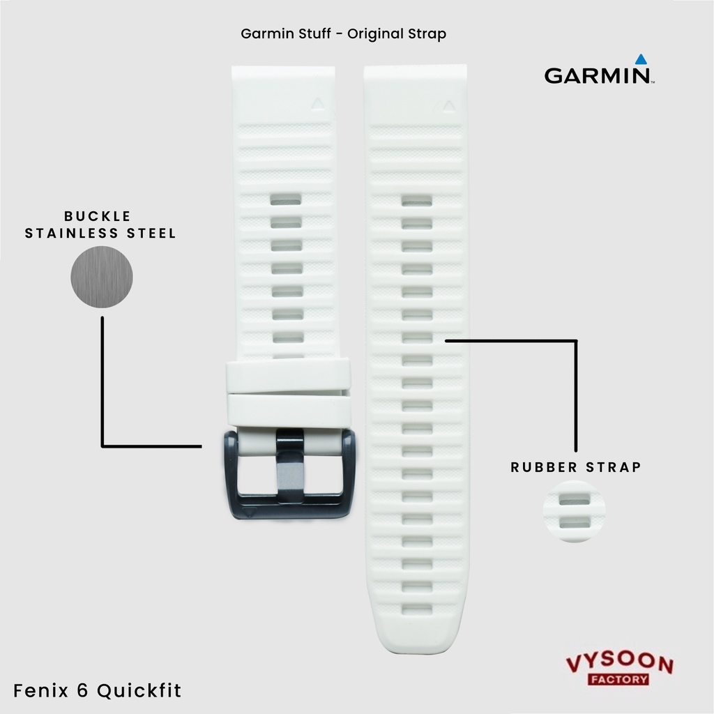 Strap Rubber Tali Jam Smartwatch Garmin Fenix 6 Original - White