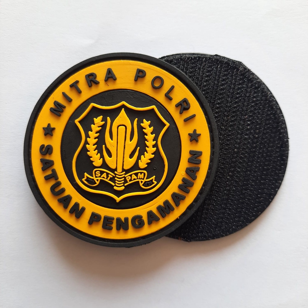 Patch Rubber Logo Mitra Polisi / MP / Security / Satpam