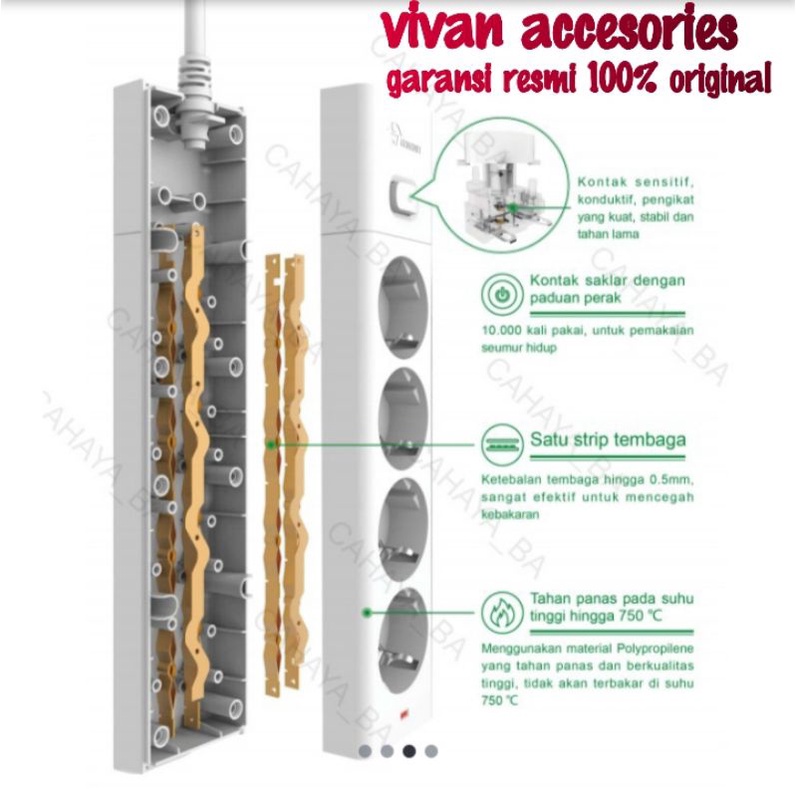 GONGNIU/Goneo stop kontak power Strip GNID-G3040_5M=4 lubang