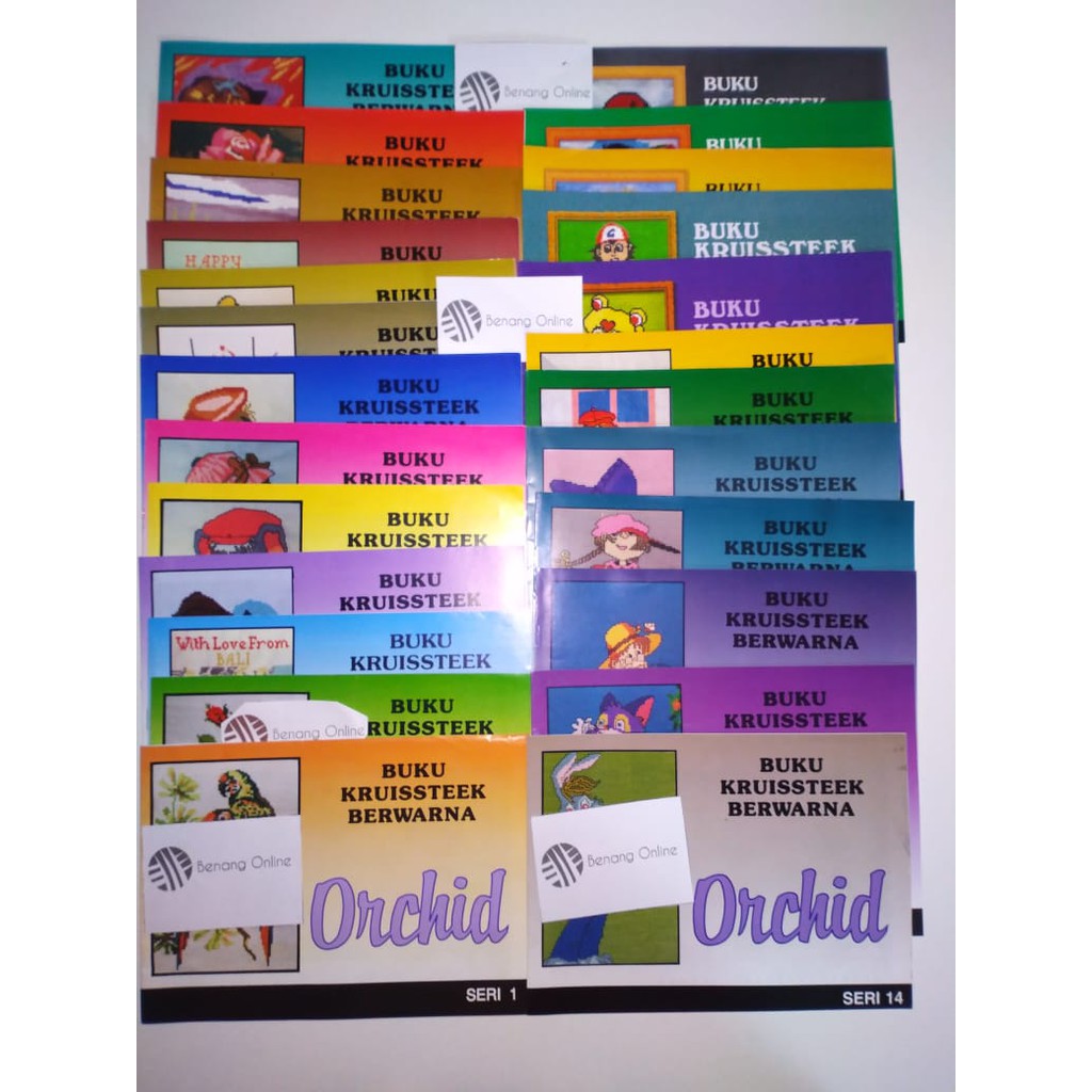 Buku kristik Orchid Kruissteek lengkap murah bagus buku