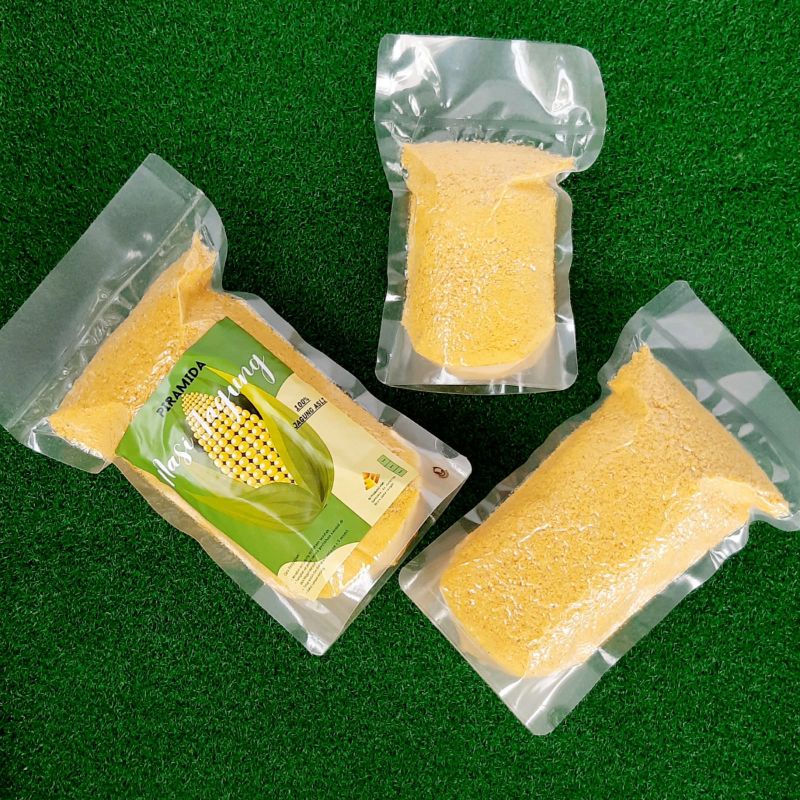 

Nasi jagung/Sego jagung kuning Pandan 400 gr/Ampok Jagung Instan kemasan vakum