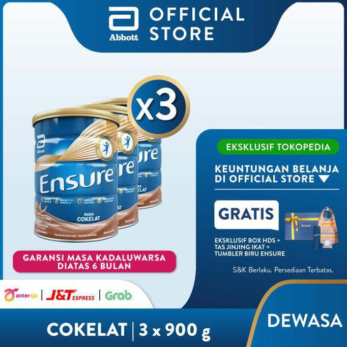 

[[BISA COD]] Ensure Coklat 900 g Susu Nutrisi Dewasa Rendah Laktosa - 3 klg FS BERMUTU Kode 1113