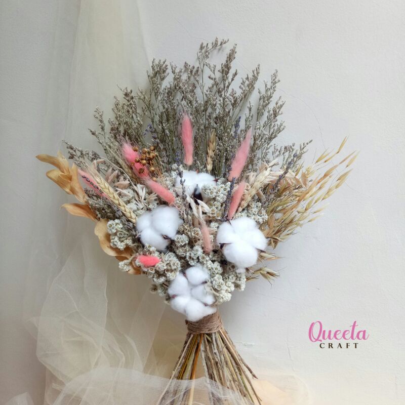 Buket Bunga Kering/Rustic bouquet/buket wedding/buket prewedding/Dried Flower Bouquet