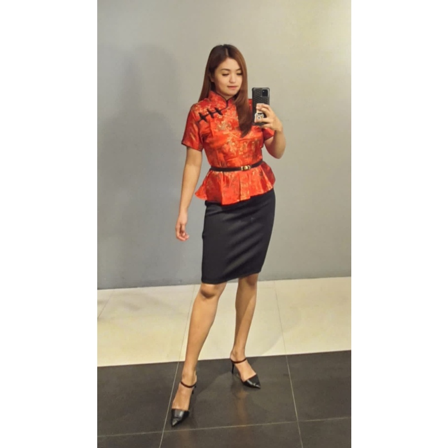 Cheongsam Shanghai Peplum - MiniDress Imlek Sincia Qibao Sangjit DL11