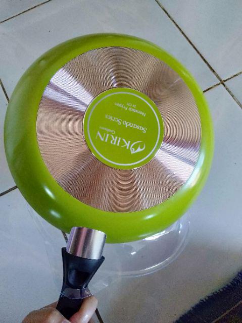 Kirin Fry Pan 24cm Sasando Series Frypan Wajan Goreng Teflon Hijau