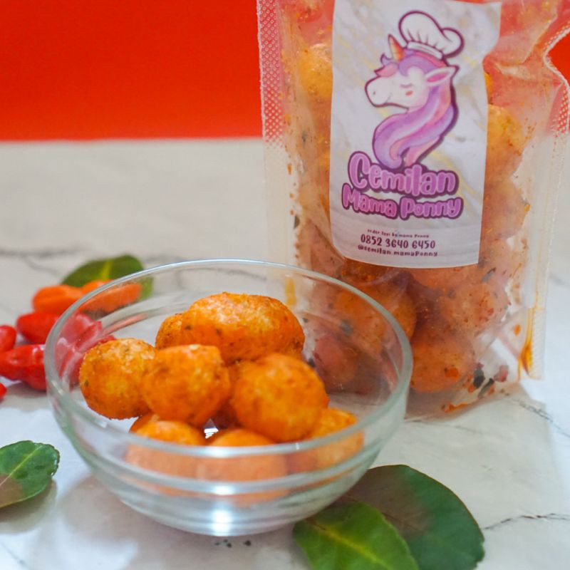 

krupuk cimol pedas daun jeruk