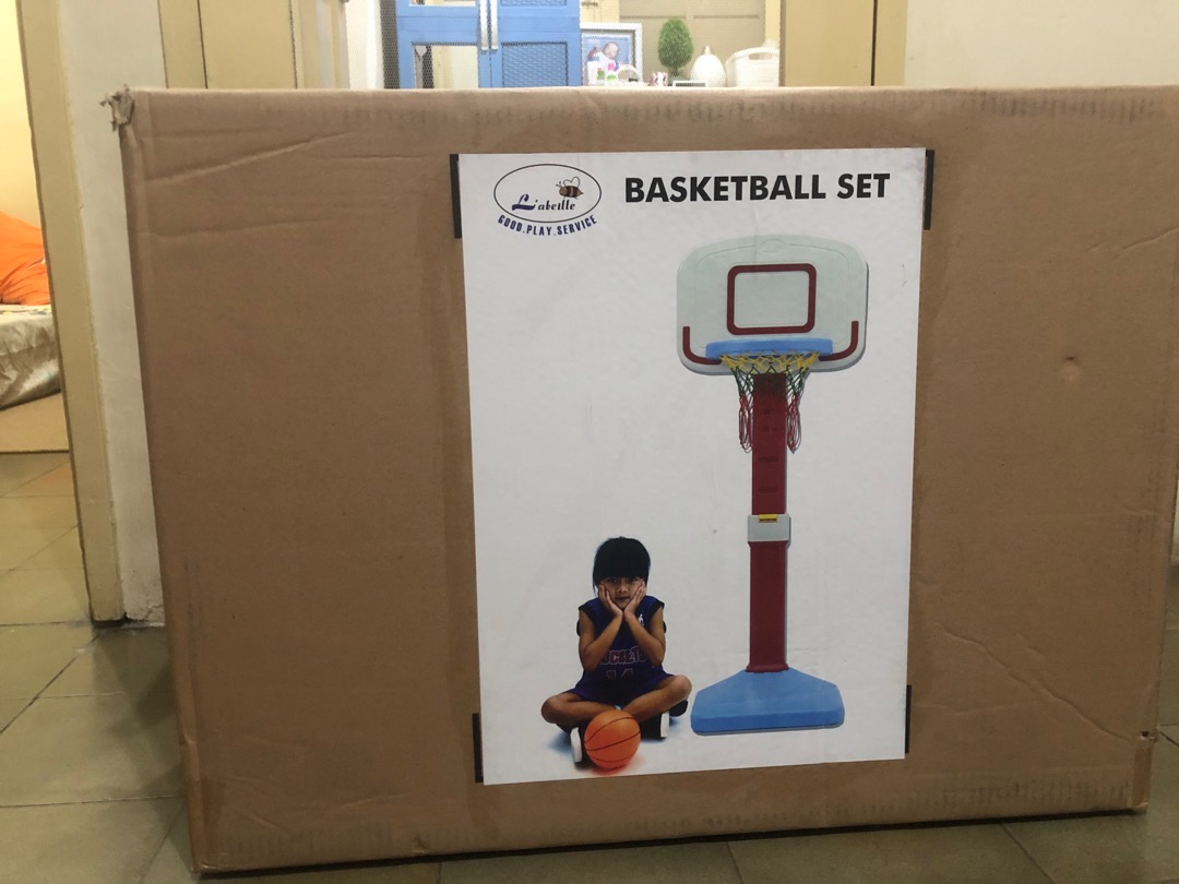 Basketball Set Mainan Anak Plastik Atur Ketinggian Include Bola