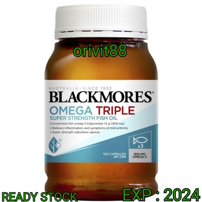 {cantikstore} BLACKMORES OMEG TRIPLE OMEGA 3 SUPER STRENGTH FISH OIL Diskon
