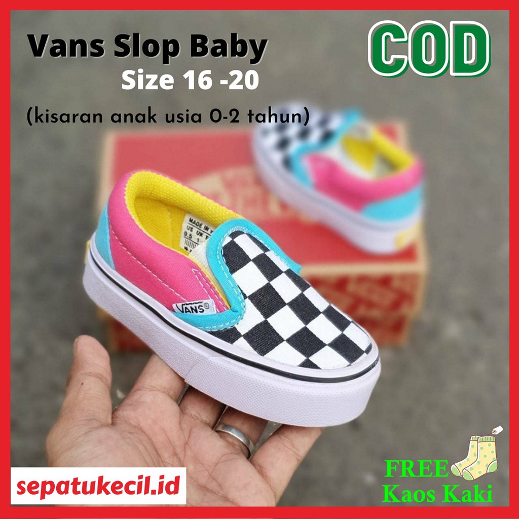 Sepatu Bayi Vans Baby Slip On Catur Multi Color