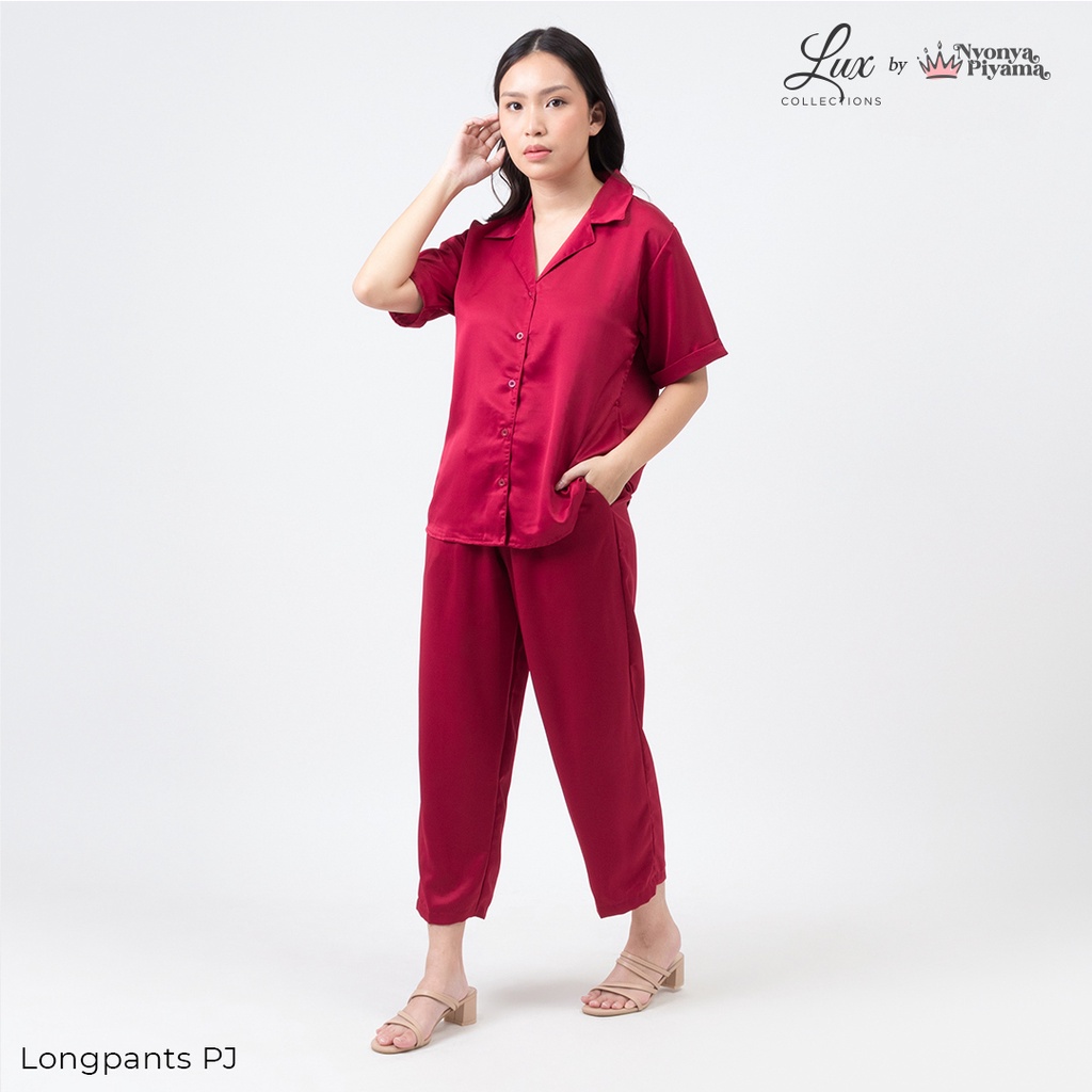 Lux Nyonya Piyama Maxmara Set Piyama (Ruby)-Longpants Pj