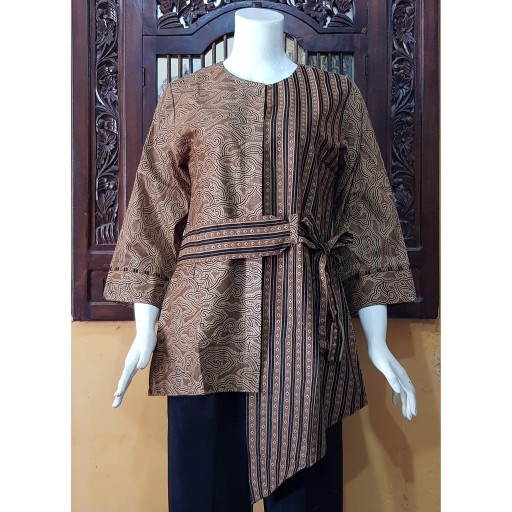 Batik Wanita Asj Sa Hrb026 Kenongo Kemeja Tosca Pendek