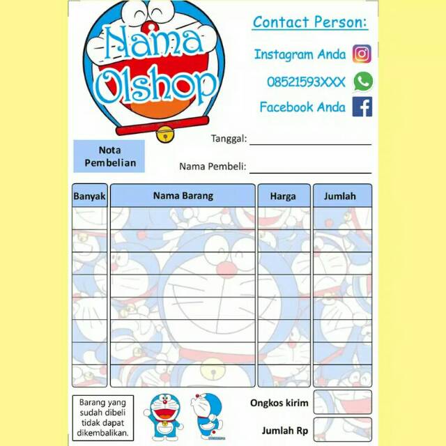 

Nota Pembelian - Merek doraemon