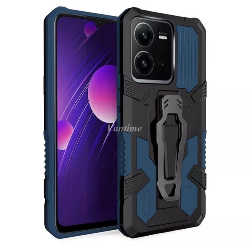 Original Hard Case Vivo V25 5G V25E Case Belt Armor Robot Kickstand Full Body Casing Cover Anti Knoc