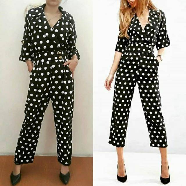 Preloved jumpsuit - preloved branded - preloved jumpsuit like zara - preloved polka dot - jumpsuit