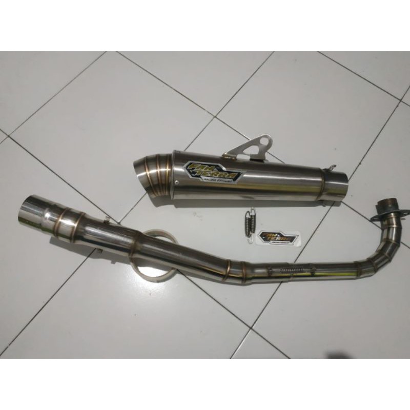 knalpot sarangan setengah dan full PNP motor bebek CC up merek fantera model road race
