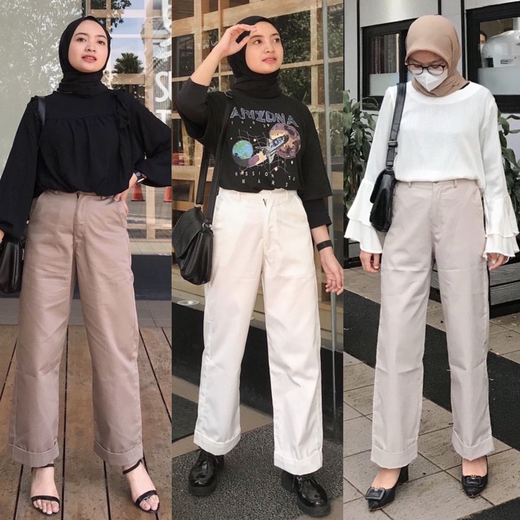 1KG MUAT 4PCS | RAGIEL KULOT HIGHWAIST AMERICAN DRILL HITS OOTD SELEBGRAM TERBEST SELLER FASHION WANITA TERKINI