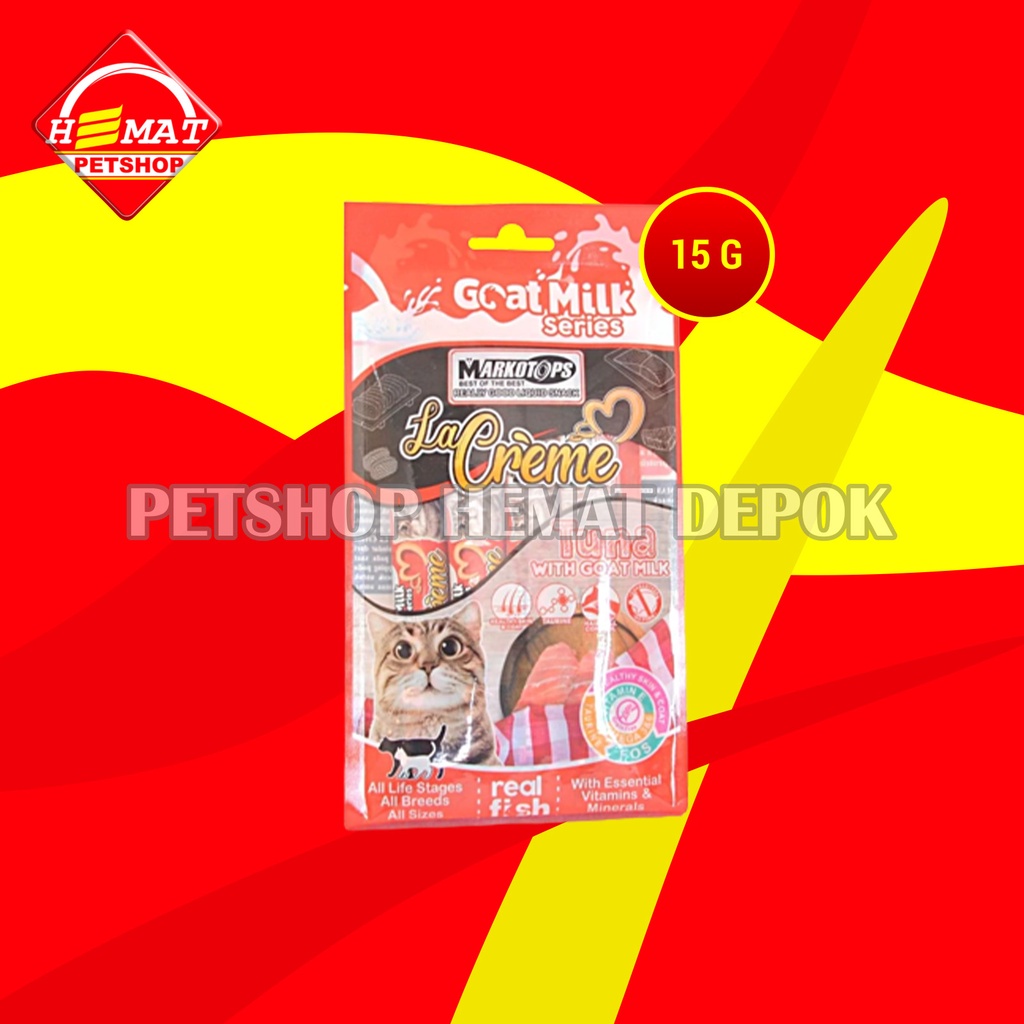 Markotops La Creme Cat Snack Cemilan Kucing Creamy Liquid 15 Gram