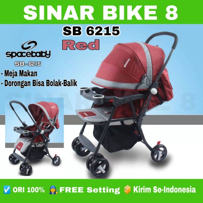 Kereta Dorong Bayi Baby Stroller SPACE BABY SB 6215 REVERSIBLE STIR