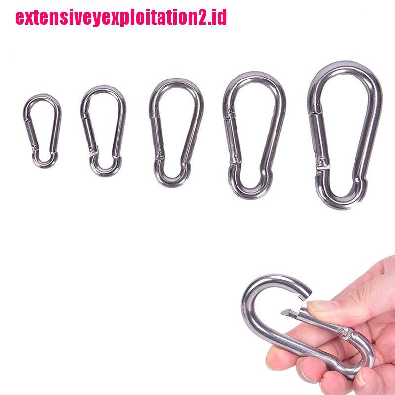 &lt; E2id &amp; &gt; Gantungan Kunci Carabiner Bahan Stainless Steel 304