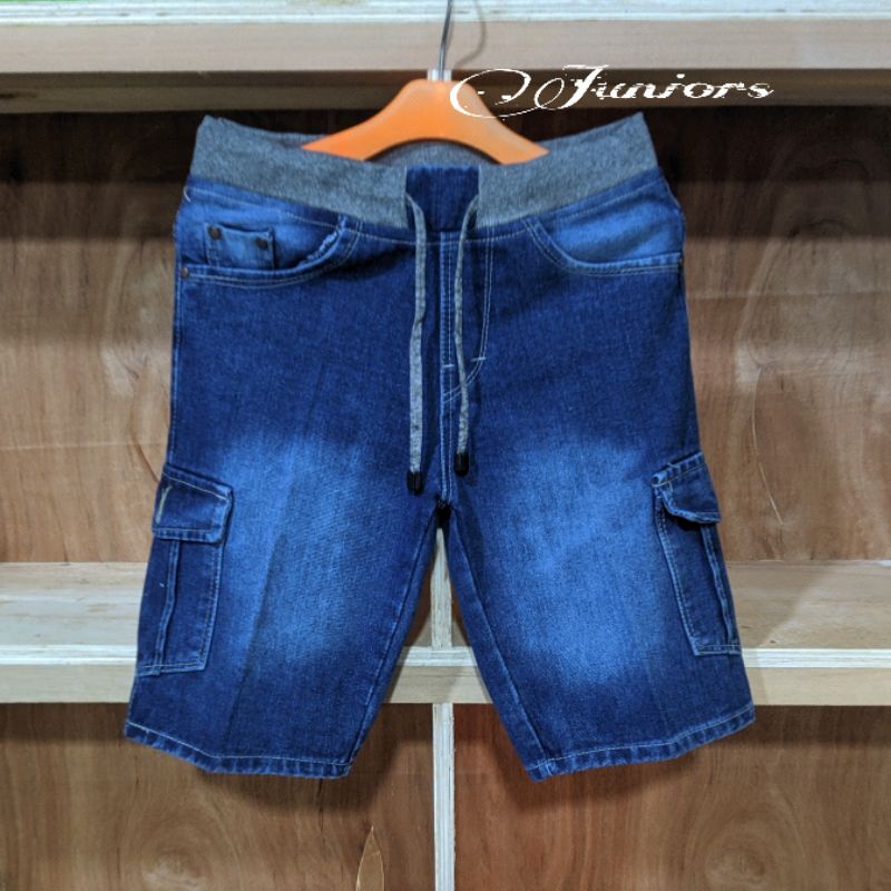 Cargo pendek jeans rip karet new