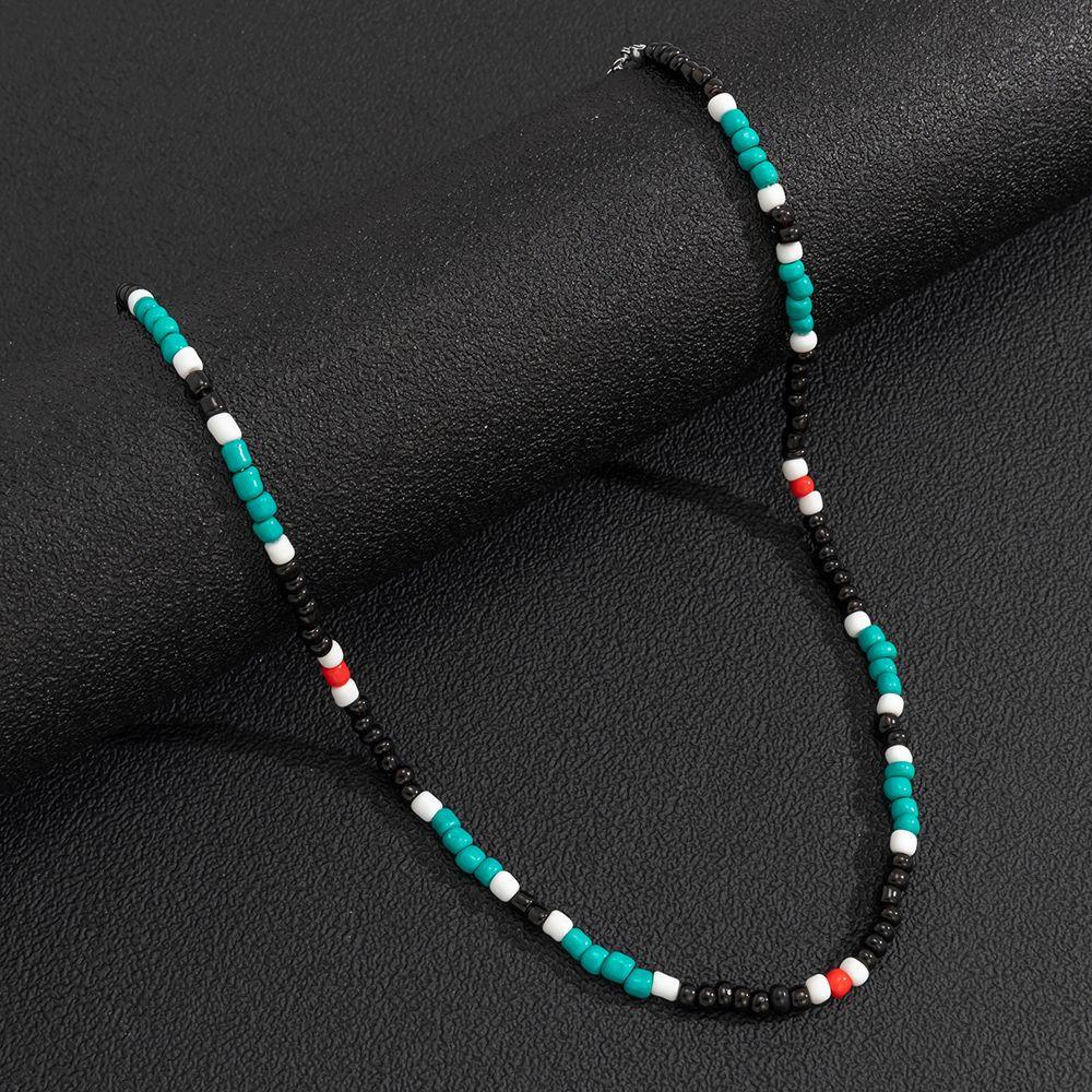 Mxbeauty Pria Kalung Retro Sederhana Boho Beads Pantai Kalung Musim Panas Wanita Rantai Klavikula