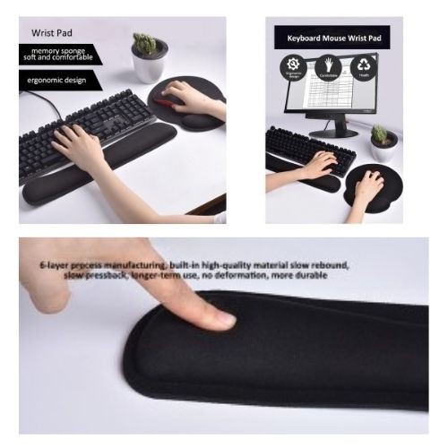 Keyboard Pad Busa Panjang Ergonomic Wrist Rest Pad Support Memory Foam 111130