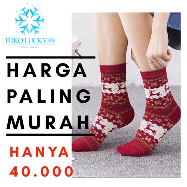 IMPORT Sock Wool Rusa Kaos Kaki Rajut Wool Rusa Blend Cristmast Natal
