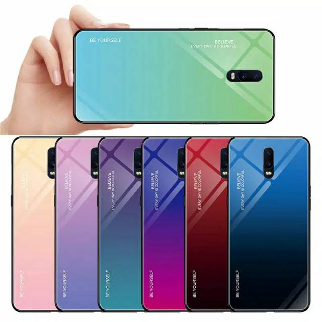 Gradient Tempered Glass Case  For OPPO F11 Pro R17 R15X R19 Find X k1 TPU Cover