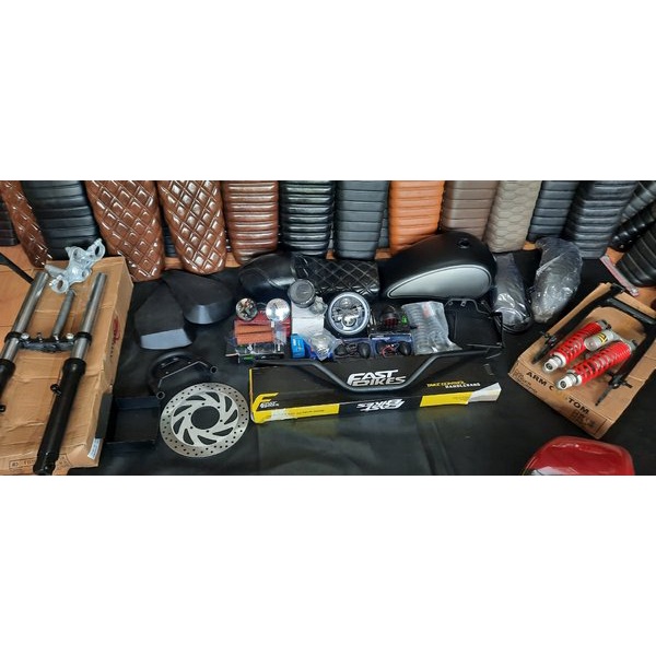 paket japstyle megapro lengkap plus shock byson swing arm dan shock tabung belakang