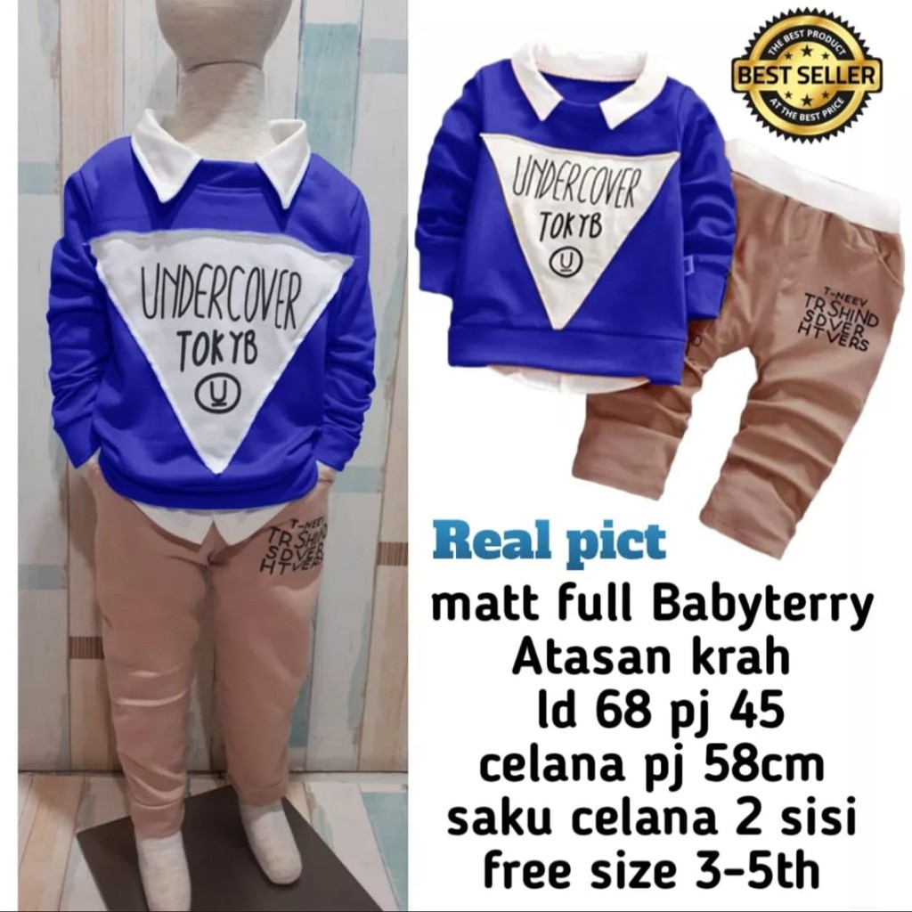 SET SWEATER KRAH TOKYO SETELAN KRAH TOKYO 1-5 TAHUN SETELAN SWEATER ANAK UNDER COVER PILIH WARNA