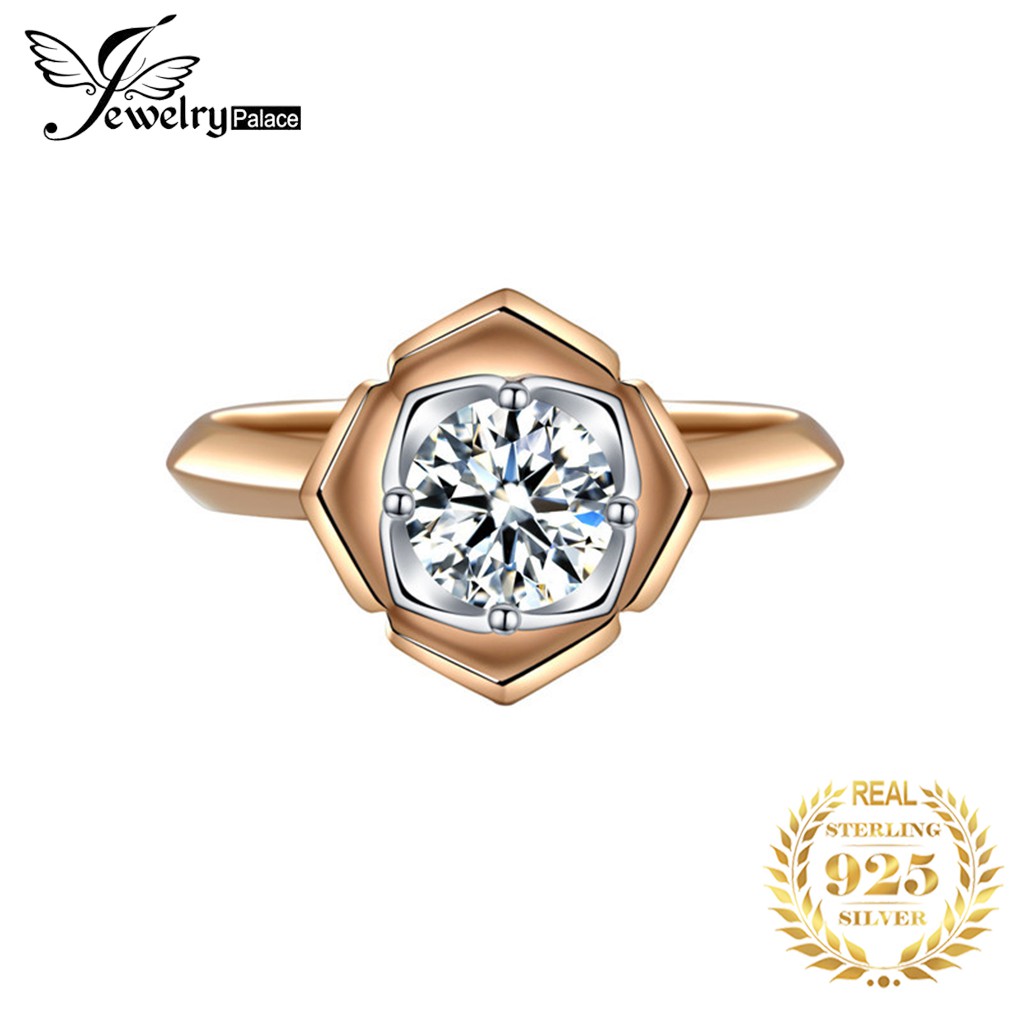 Cincin Sterling Silver 925 Model Bunga Camellia Pt950 Rose Gold Untuk Wanita