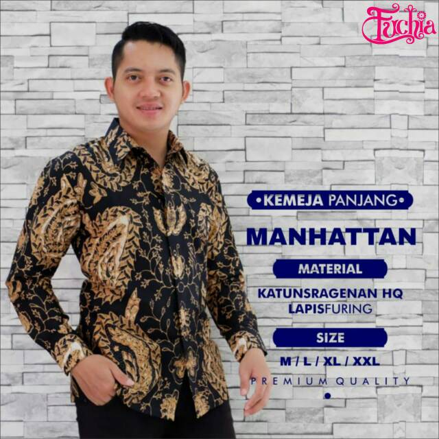 KEMEJA BATIK PRIA LENGAN PANJANG MANHATTAN BY FUCHIA