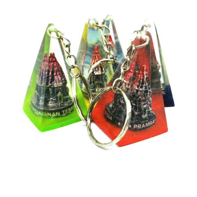 (BISA COD) SATU SET GANTUNGAN KUNCI CANDI PRAMBANAN &amp; BOROBUDUR ISI 20 PCS BAHAN FIBERGLASS KRISTAL