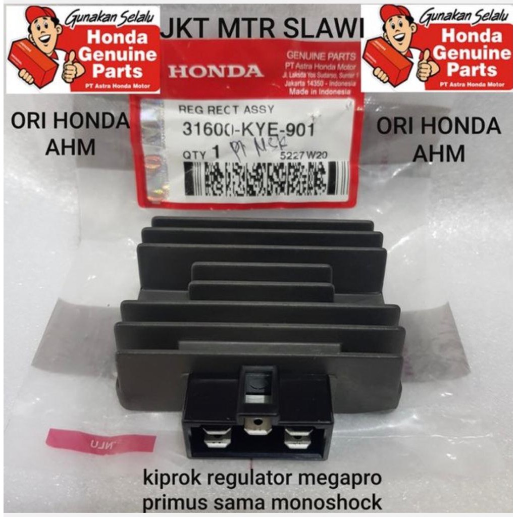 31600-KYE-901 kiprok regulator megapro primus megapro monoshock, tiger ori honda ahm asli honda