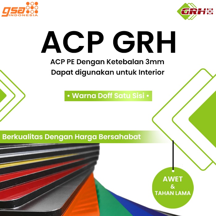 New ACP Aluminium Composite Panel GRH 3mm Satu Sisi Warna Doff Termurah