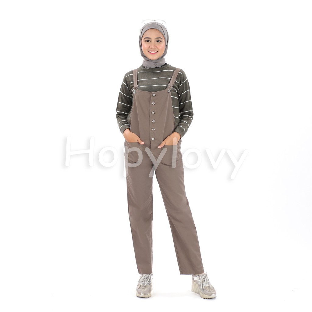 HOPYLOVY - Overall Wanita Bahan Twill Premium Jeje