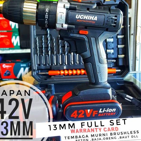 nwz Japan 32v mesin bor baterai impact cordless drill beton tembok kayu besi baja uchiha asli x86☽