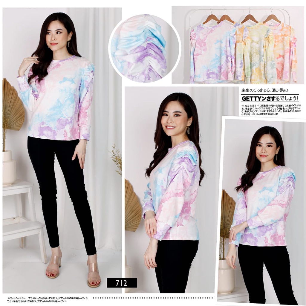 Atasan 712 BabyTerry Premium Tiedye Unicorn Fashion Atasan